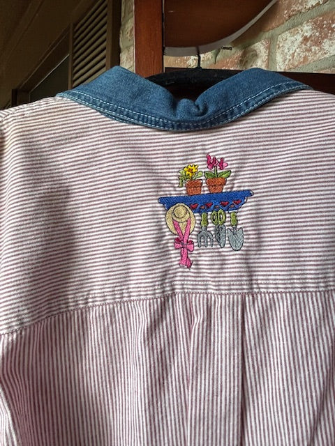 Red Stripe Garden Girl Shirt