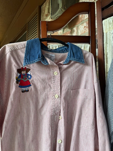 Red Stripe Garden Girl Shirt