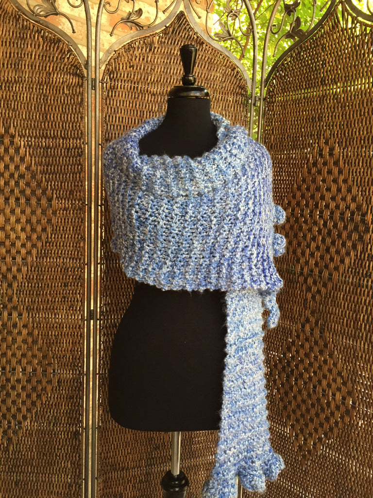 "Delft Blue" - Rectangle Ruffle Wrap