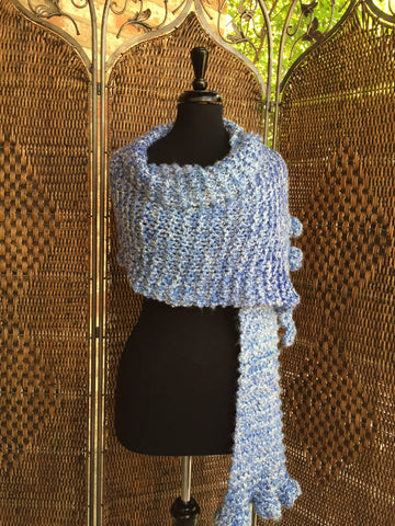 "Delft Blue" - Rectangle Ruffle Wrap