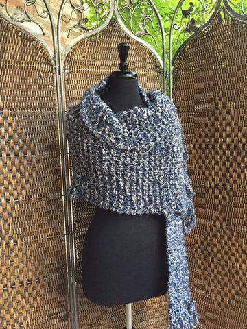 "Blue Moon" - Rectangle Fringe Wrap